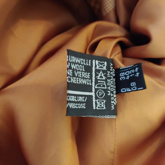 KS. Klaus Steilmann Vintage Light Peach and Brown Plaid Womens Blazer38 - Picture 14 of 15